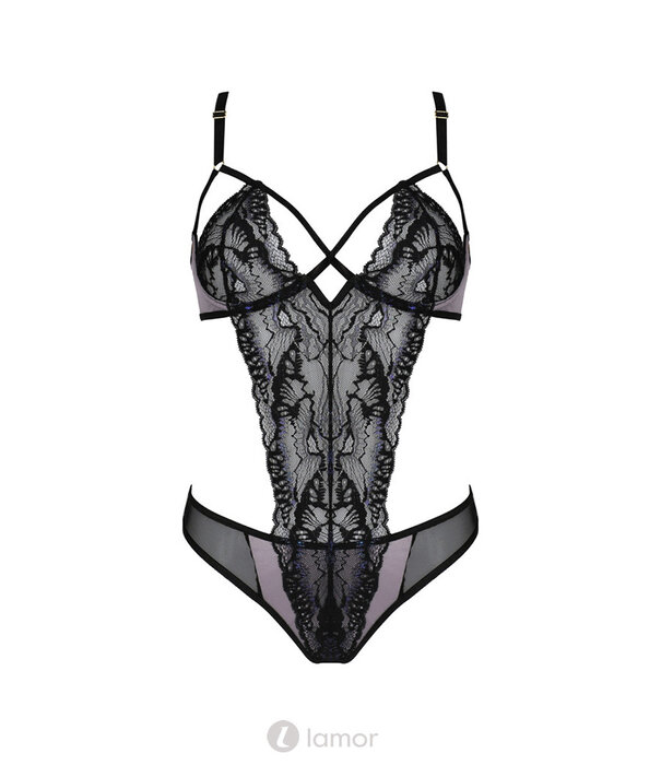 * CASMIR Megumi  Body in zwart en violet van Casmir