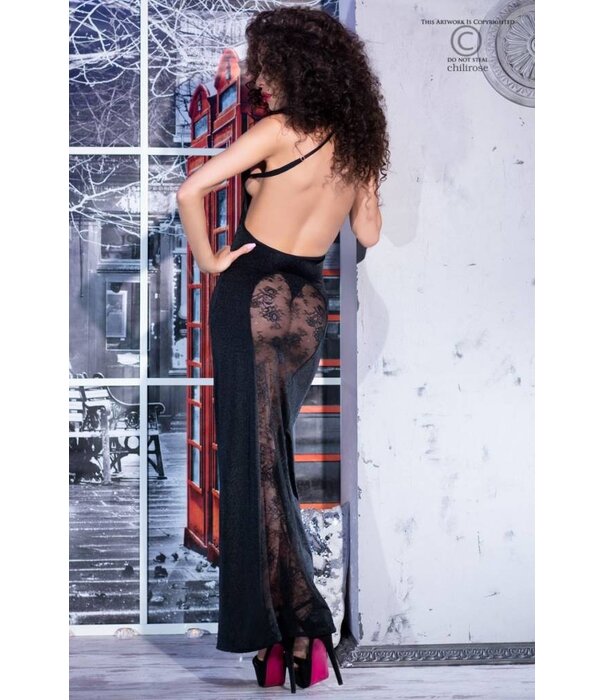 * CHILIROSE Lange jurk met transparante achterkant van Chilirose