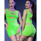 Sexy neon groen naadloos mini jurkje van Chilirose  CR4621