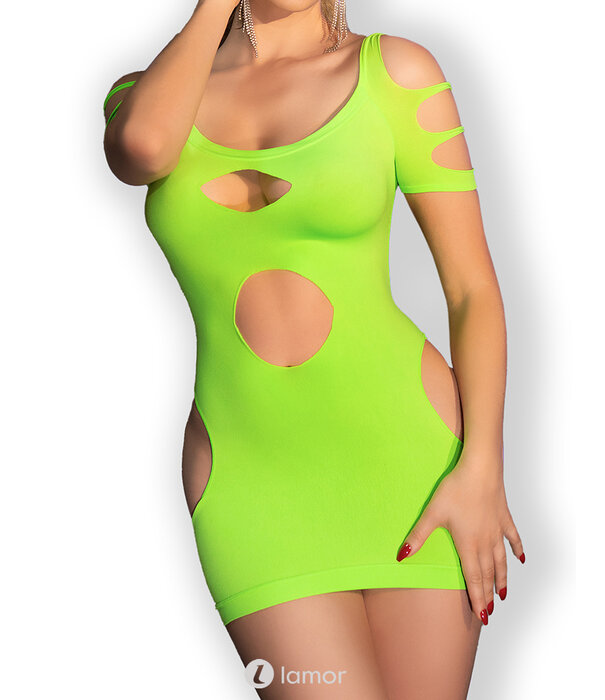 * CHILIROSE Sexy neon groen naadloos mini jurkje van Chilirose  CR4671