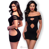 Sexy Zwart naadloos mini jurkje van Chilirose CR4671