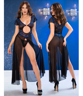 Neglige van kant en tule, CR4680