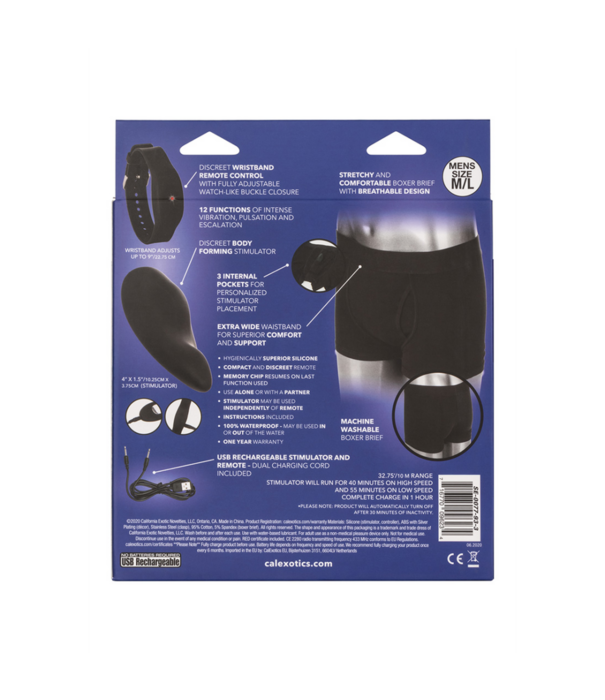 * CALEXOTICS Remote Control Boxer Brief Set M/L - Black