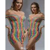 Spannend Rainbow Off Shoulder netjurkje CL60215 van het merk CindyLove