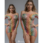 Spannend Rainbow Off Shoulder netjurkje CL60221 van het merk CindyLove