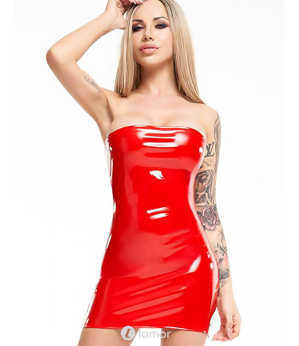 * 7-HEAVEN Sexy rood lak jurkje Magda van 7-Heaven