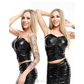 Sexy zwarte wetlook top van het merk 7-Heaven