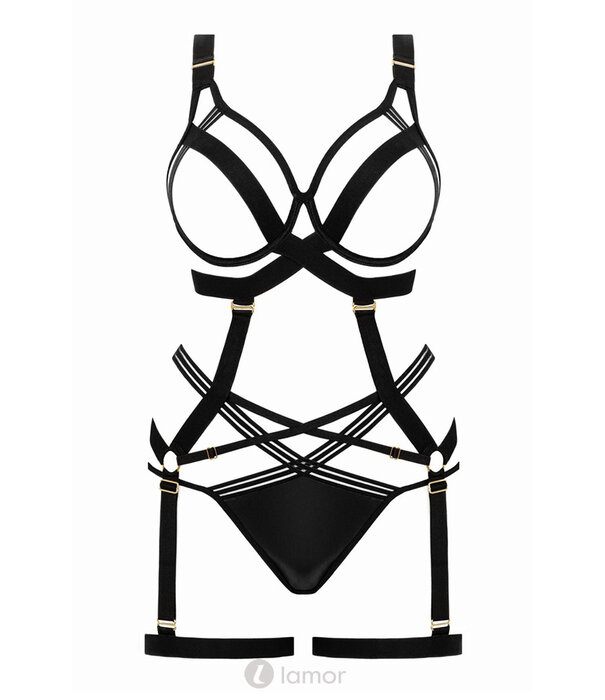 Zwarte Harnas body, Body set Partition van Kim x Christine