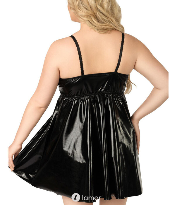 * ANDALEA Sexy wetlook babydoll met  vetersluiting van het merk Andalea