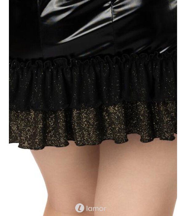 * ANDALEA Sexy wetlook chemise met  vetersluiting  en ruche van het merk Andalea