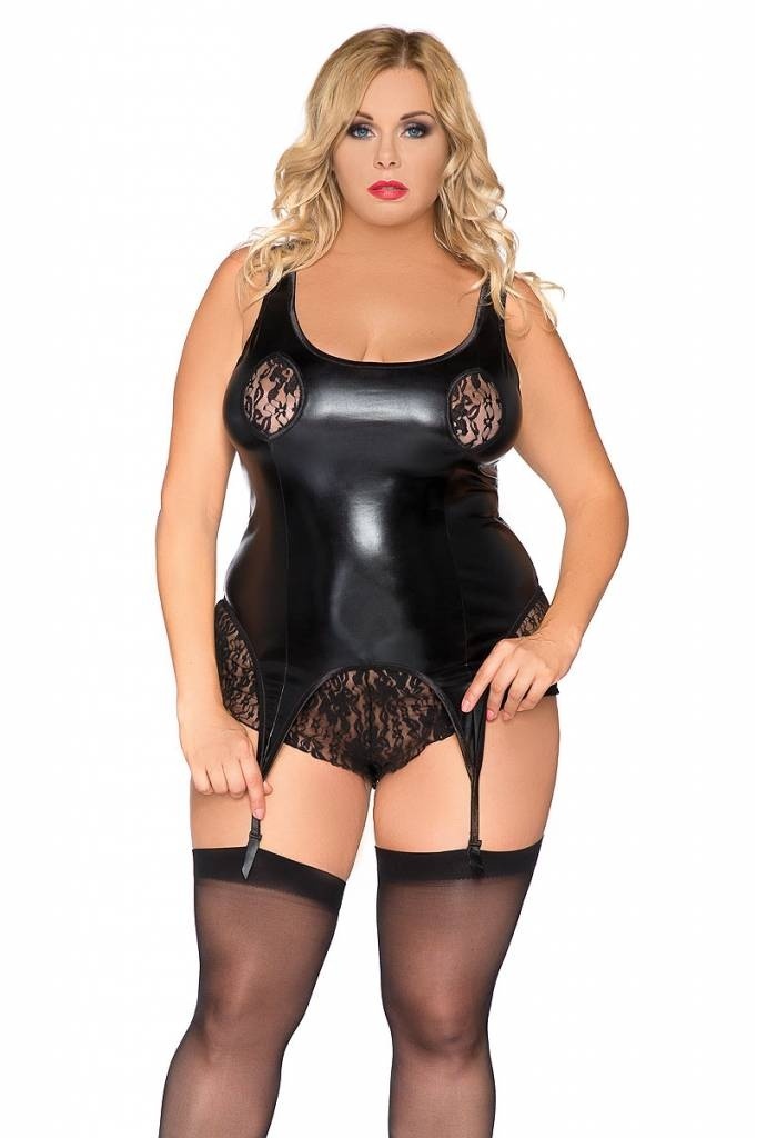 * ANDALEA Zwarte wetlook body, SB5018 afbeelding