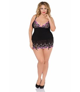 Zwart met roze babydoll van Andalea (46/48)