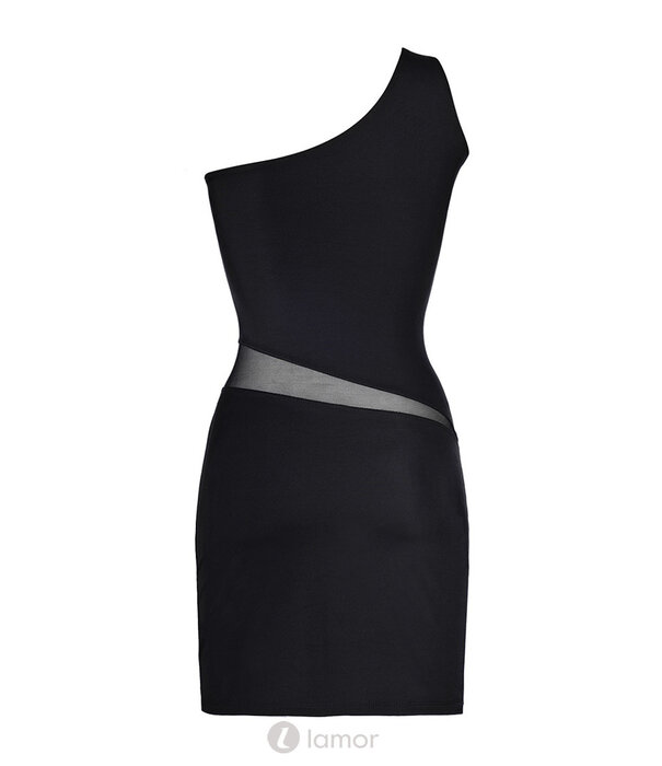 * AXAMI Sexy Zwart One shoulder jurkje, AX9099