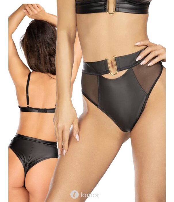 * AXAMI Verleidelijke lederlook String  goudkleurige decoratie van het merk Axami