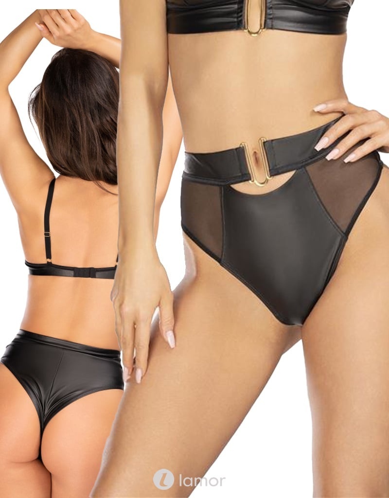 * AXAMI Lederlook hoge taille String ,AX10576 afbeelding
