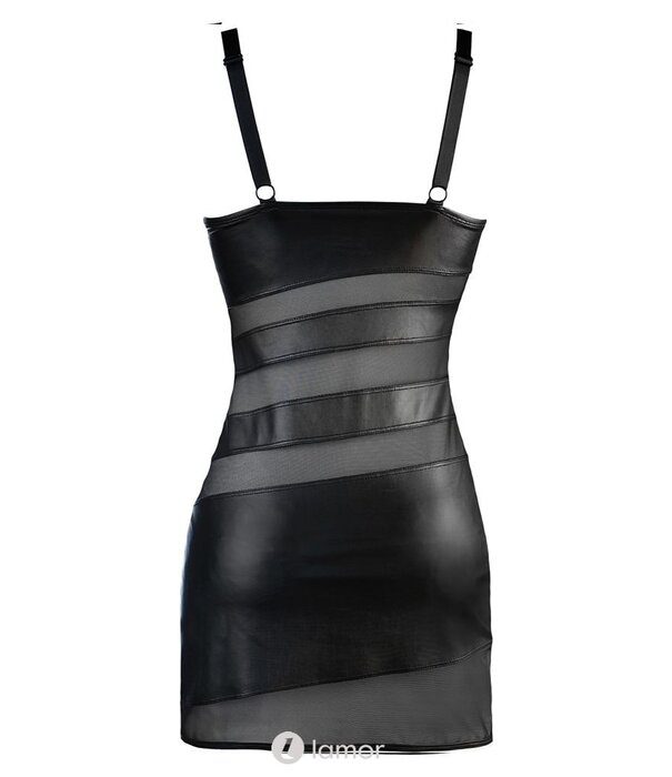 * AXAMI Elegante mini-jurk gemaakt van een combinatie van zachte tule en latexachtig materiaal