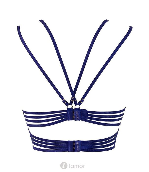 * AXAMI Sexy blauwe Bustier van gebloemd kant