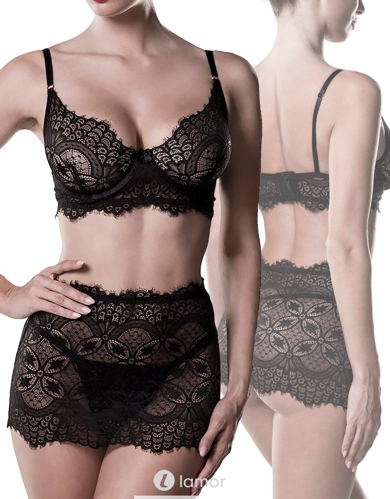 * GREY VELVET 3-delige Erotische lingerie set, GV21002 afbeelding