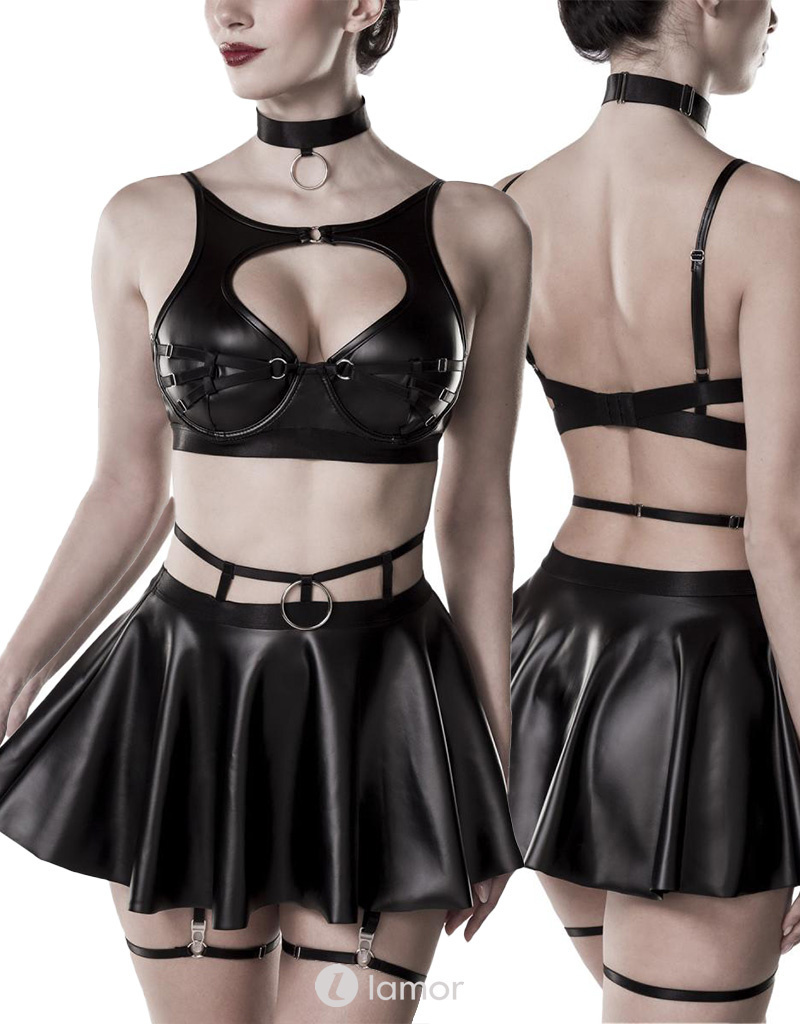 * GREY VELVET 4-delige wetlook set, GV20233 afbeelding
