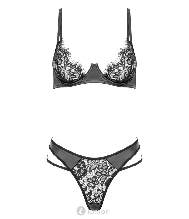 * KOTEK Spannende 2-delige set van latexlook en kant van het merk Kotek