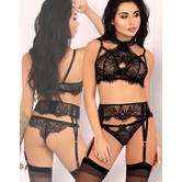 Verleidelijke zwarte lingerie set, Majalesa