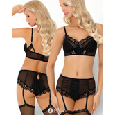 Verleidelijke zwarte lingerie set, Almudena