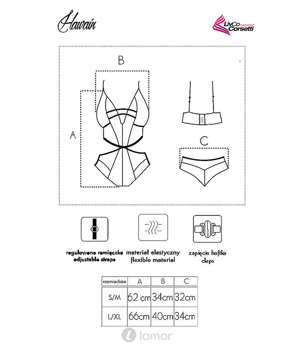 * LIVCO CORSETTI Sezy zwarte body Hawainvan Livco Corsetti