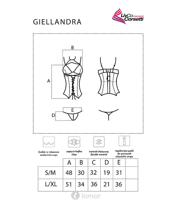 * LIVCO CORSETTI Giellandra is een verleidelijk kanten korset met string -Livco corsetti