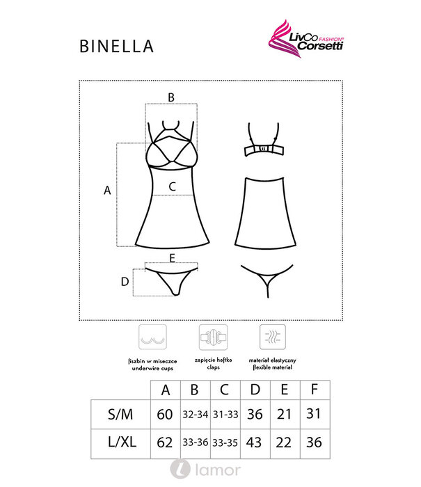 * LIVCO CORSETTI Elegante Zwarte  babydoll  Binella van Livco Corsetti