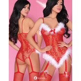 Prachtige Rode  bodystocking  Shivali  van Livco Corsetti