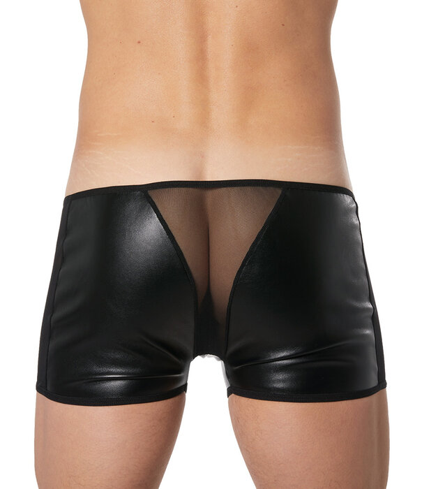 * LOOK ME Lederlook heren short met transparante zijkanten van  het merk Look Me