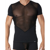 Tulle heren Shirt in combinatie met elastische zwarte stof van het merk Look Me