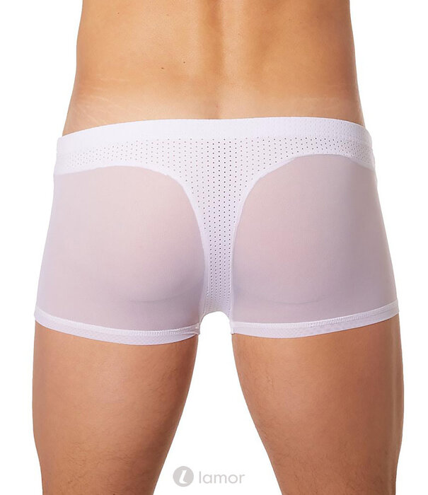 * LOOK ME Witte heren boxer Fresh  Heren boxer in geperforeerde stof en tulle van  het merk Look Me