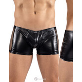 Lederlook heren short met mesh zijkanten van het merk Look Me -