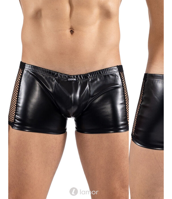 * LOOK ME Lederlook heren short met mesh zijkanten van  het merk Look Me -