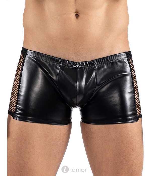* LOOK ME Lederlook heren short met mesh zijkanten van  het merk Look Me -