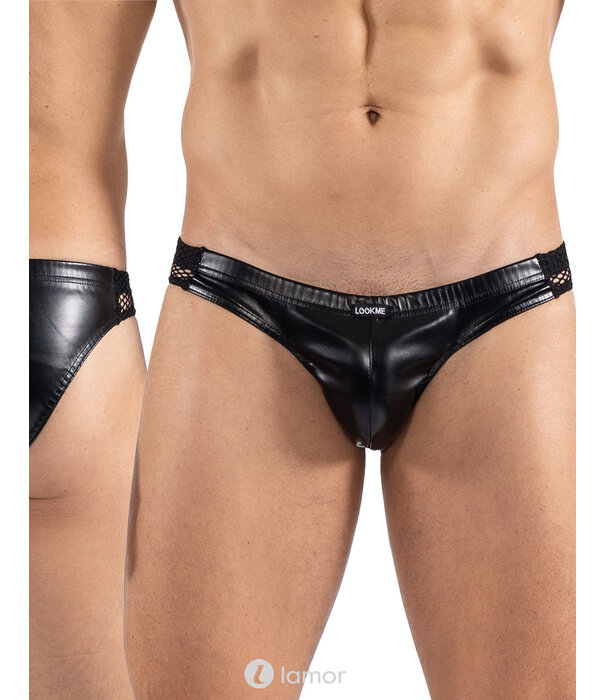 * LOOK ME Lederlook heren slip met mesh inzetstukken van het merk LookMe