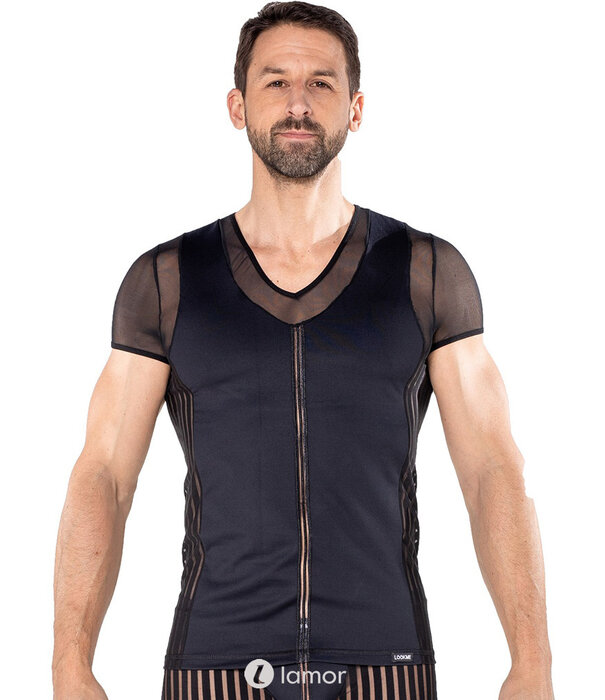 * LOOK ME T-shirt gemaakt van een mix van ondoorzichtige stof en fijn mesh-materiaal van het merk Look Me