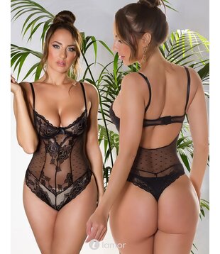 Sexy transparante kanten Body