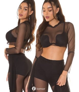 2-delige zwarte set van Mesh, IS65266