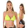 Sexy rNeon groene triangel top in lederlook