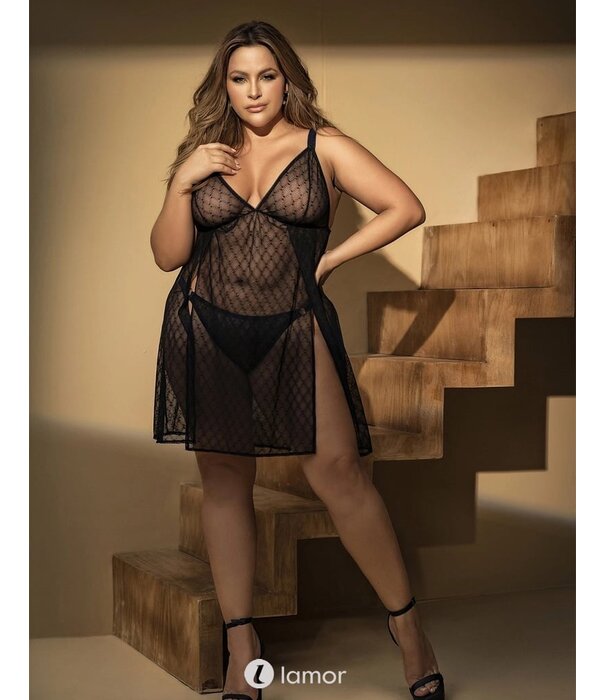 Mapalé Verleidelijke zwarte babydoll van het merk Mapale