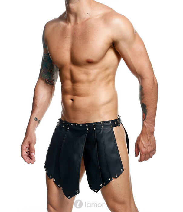 * MOB Eroticwear Lederlook gladiator rok Roman van MOB Eroticwear