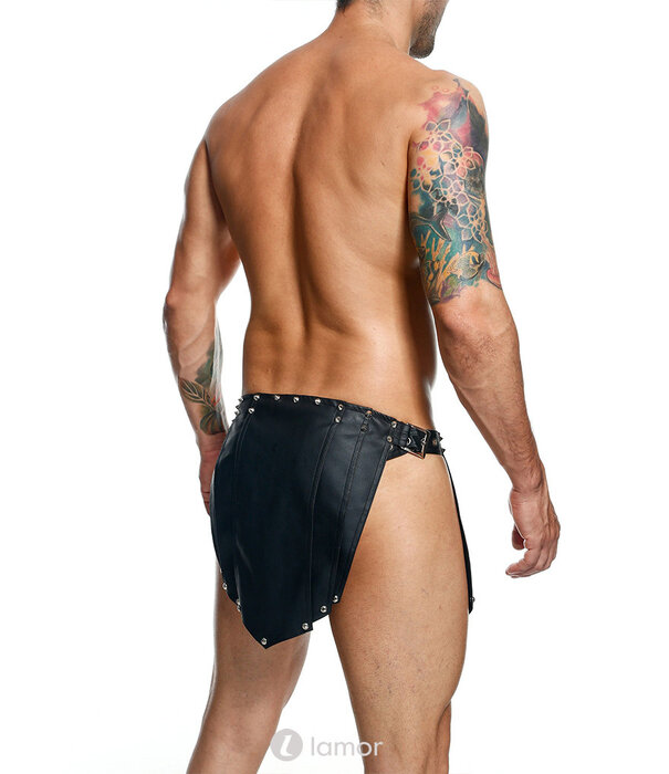 * MOB Eroticwear Lederlook gladiator rok Roman van MOB Eroticwear