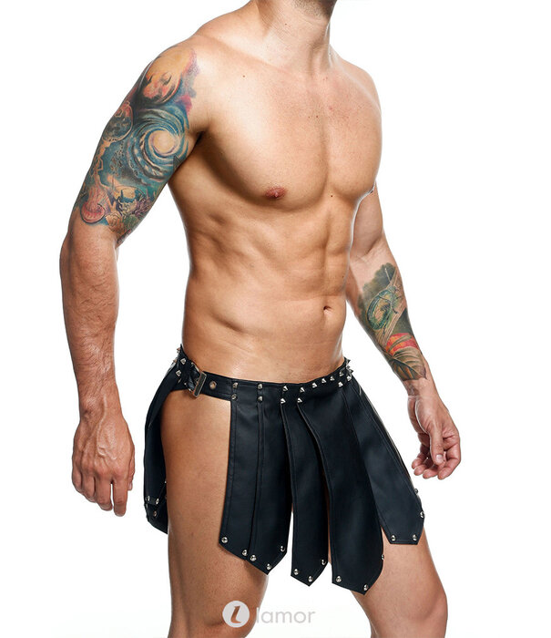 * MOB Eroticwear Lederlook gladiator rok Roman van MOB Eroticwear