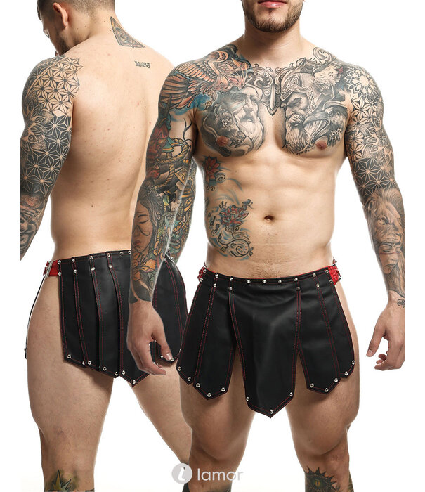 * MOB Eroticwear Lederlook gladiator rok Roman van MOB Eroticwear