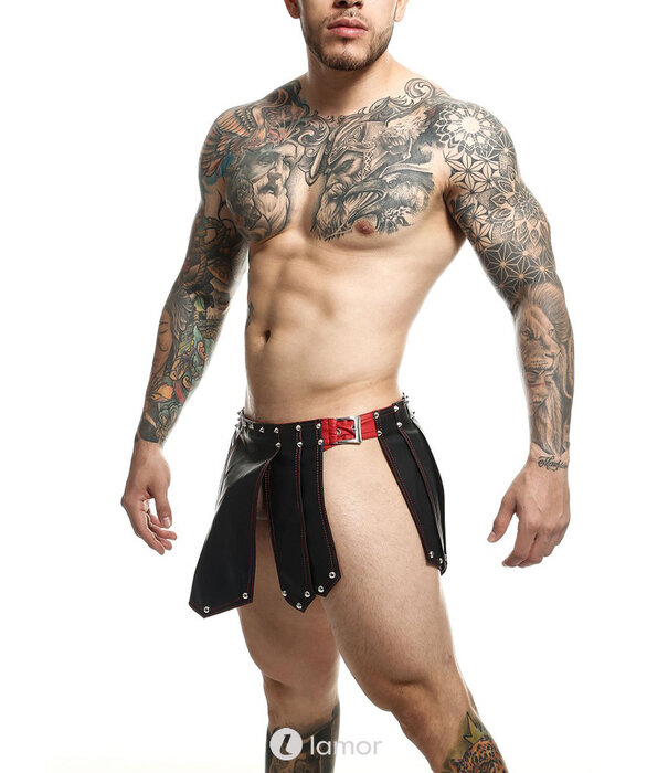 * MOB Eroticwear Lederlook gladiator rok Roman van MOB Eroticwear