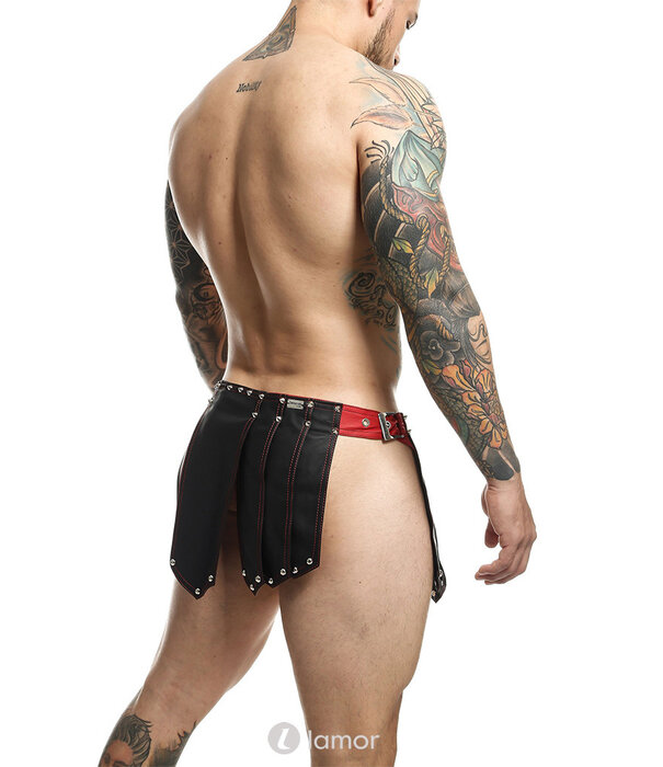 * MOB Eroticwear Lederlook gladiator rok Roman van MOB Eroticwear