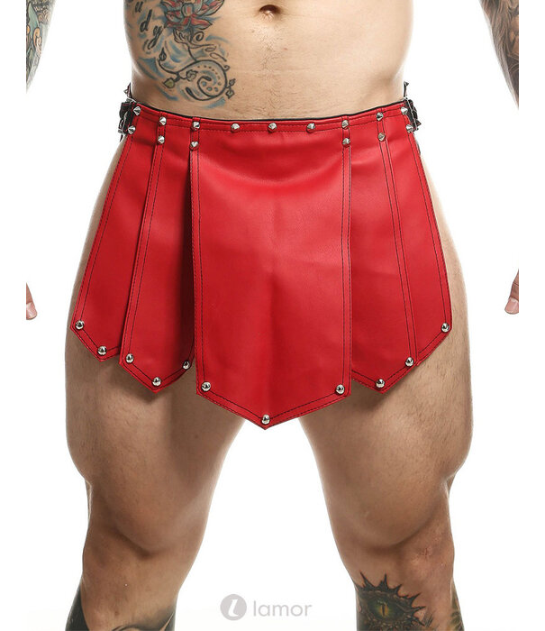 * MOB Eroticwear Lederlook gladiator rok Roman van MOB Eroticwear