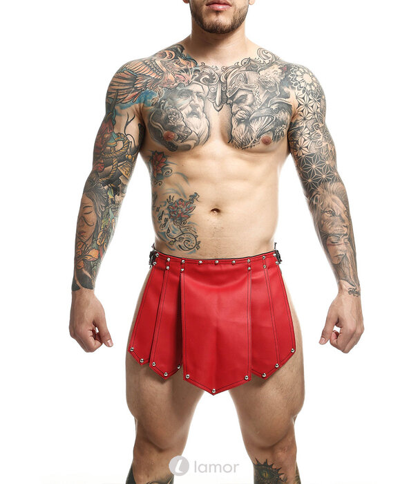 * MOB Eroticwear Lederlook gladiator rok Roman van MOB Eroticwear